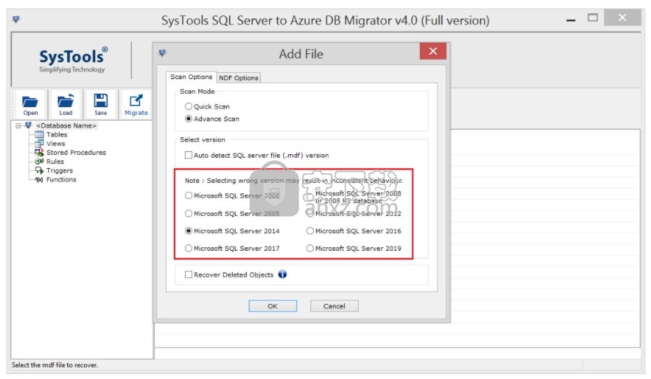 SysTools SQL Server to Azure DB Migrator(SQL到Azure迁移工具)