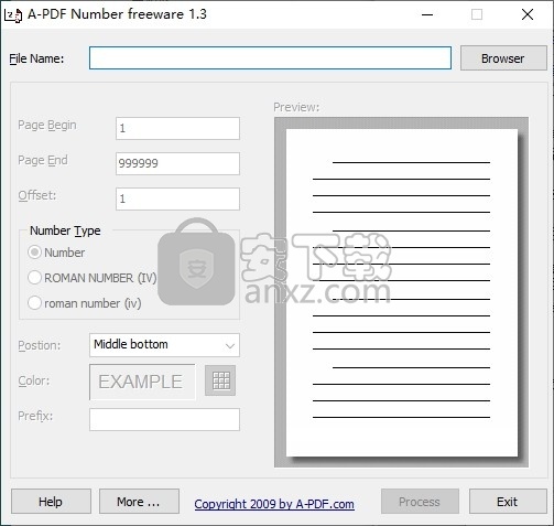 A-PDF Number(PDF添加页码工具)