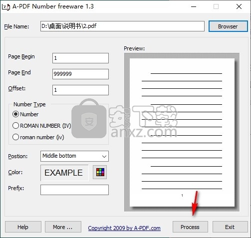 A-PDF Number(PDF添加页码工具)