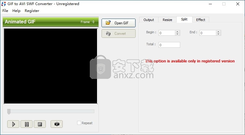 GIF to AVI SWF Converter(GIF转AVI/SWF格式转换器)