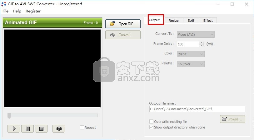 GIF to AVI SWF Converter(GIF转AVI/SWF格式转换器)