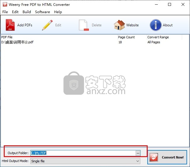 Weeny Free PDF to HTML Converter(PDF转HTML转换器)