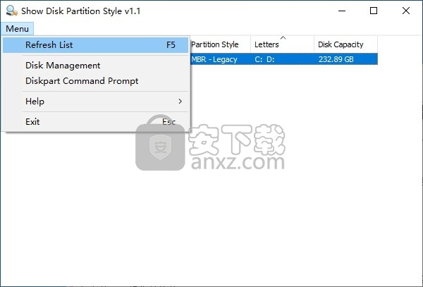 Show Disk Partition Style(磁盘分区样式查看器)