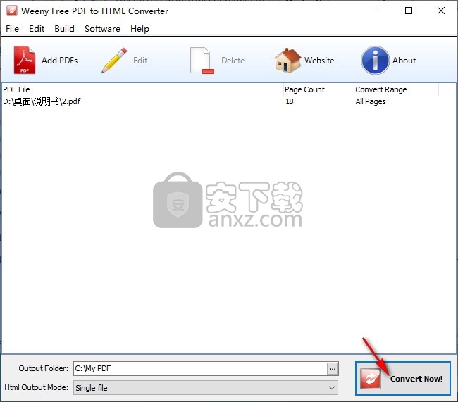 Weeny Free PDF to HTML Converter(PDF转HTML转换器)