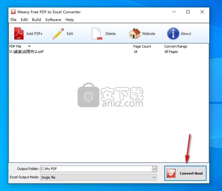 Weeny Free PDF to Excel Converter(免费PDF转换Excel转换器)