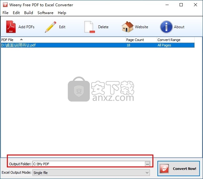 Weeny Free PDF to Excel Converter(免费PDF转换Excel转换器)