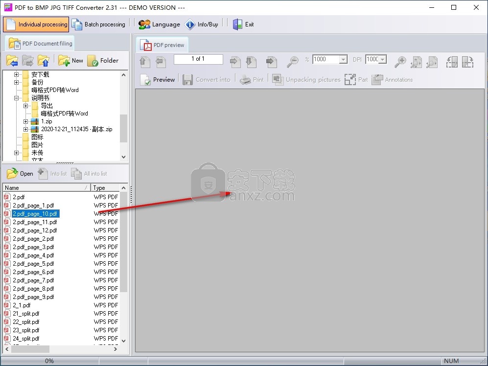 PDF To BMP JPG TIFF Converter(PDF转图片转换器)