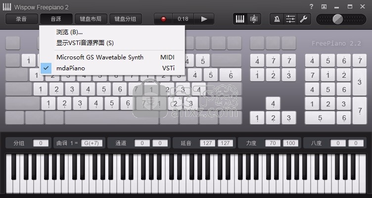 Wispow Freepiano(电脑钢琴软件)