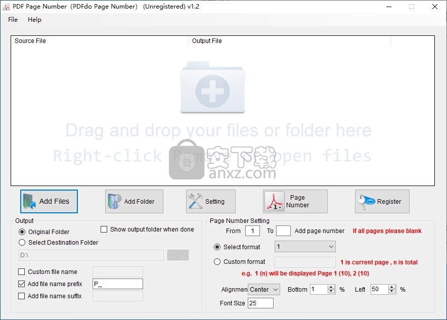 PDFdu Page Number(PDF添加页码工具)