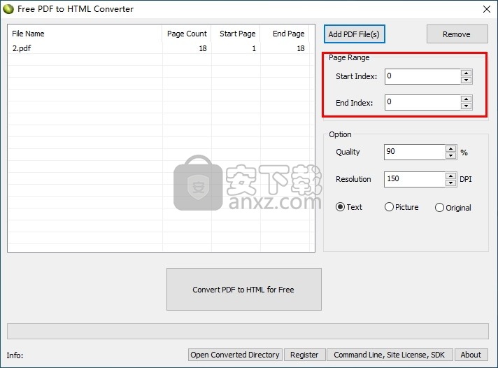 Free PDF to HTML Converter(免费PDF转HTML转换器)