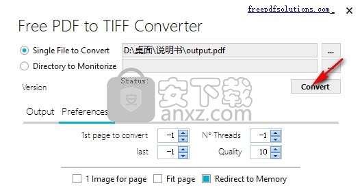 Free PDF to TIFF Converter(免费PDF转TIFF转换器)