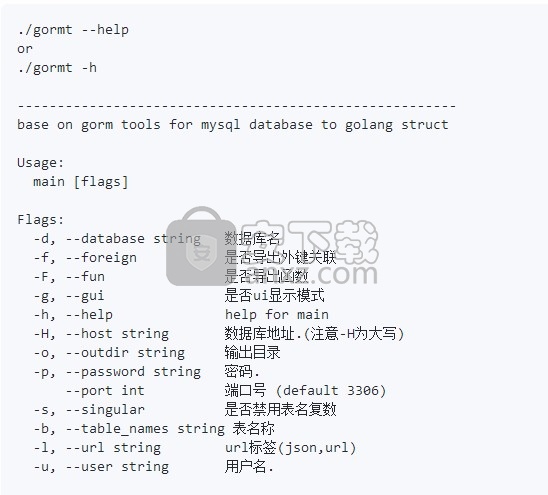 gormt(mysql数据库转struct工具)