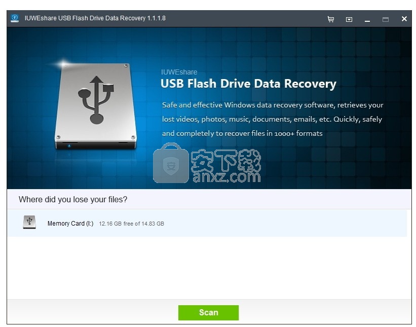 IUWEshare USB Flash Drive Data Recovery(USB闪存驱动器数据恢复软件)