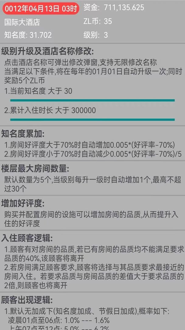文字模拟经营酒店